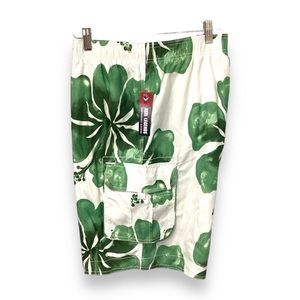 Reel Legends Mens Floral Lined Board Shorts, White, size XXL